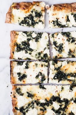 guardians-of-the-food:Whole Wheat Spinach and Goat Cheese Pizza