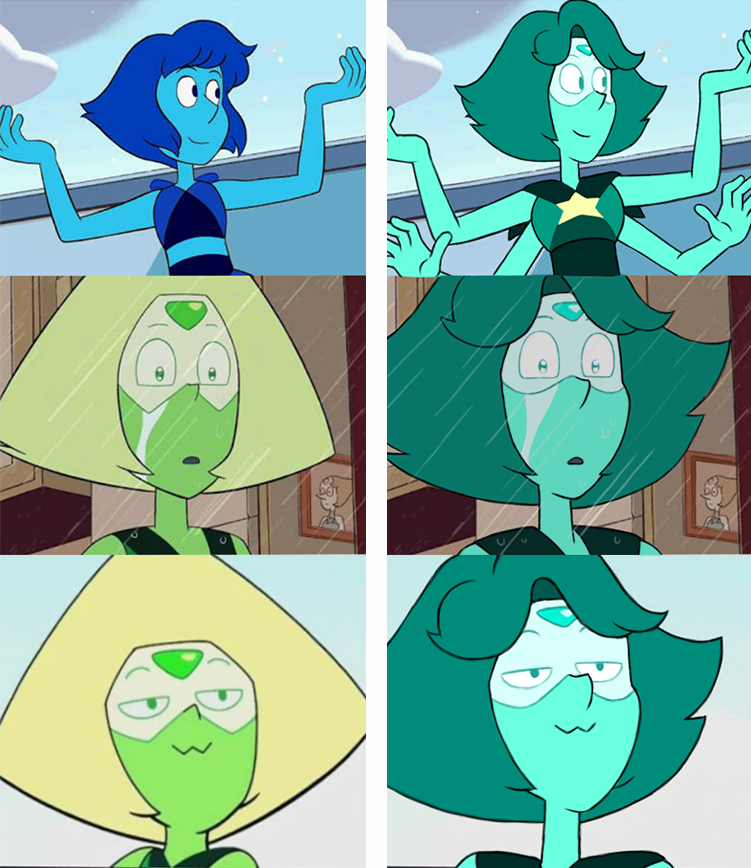 artifiziell:  Lapis and Peridot screenshot redraws of TurquoiseThese were pretty