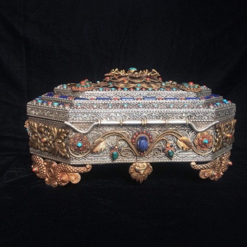 Nepali Royal Jewelry Treasure Box with Gem Inlay For more details, or to purchase, visit: w