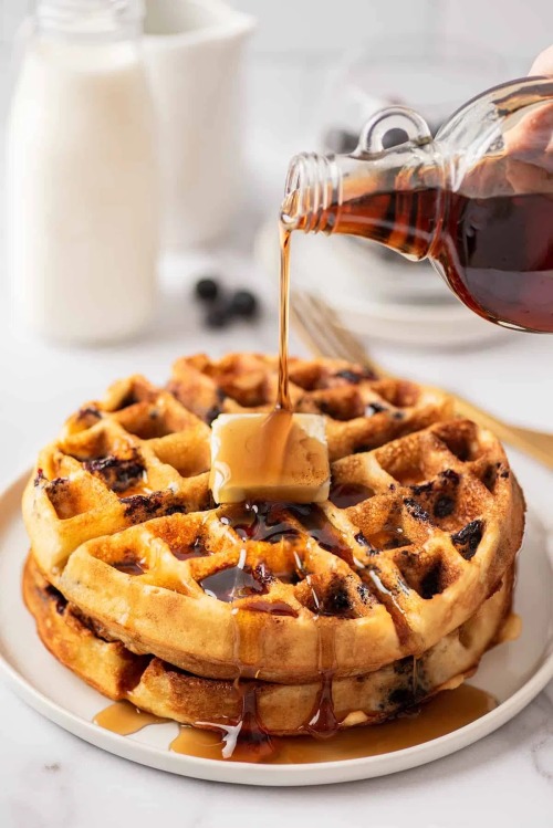 The Best Blueberry Waffles