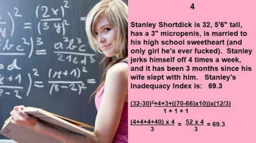 The Inadequacy Index.Please comment below with your Inadequacy Index (and explain the calculation, i