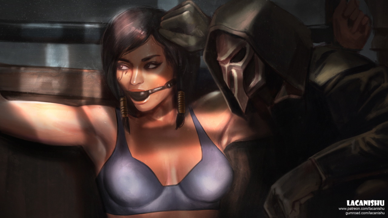 lacanishu:     Pharah - Captured by Reaper by Lacanishu on DeviantArt        