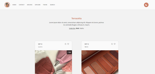 ricecodes: [ Theme #07: Terracotta ] Preview + Code A revamp of Mukta!  Features: Day and night