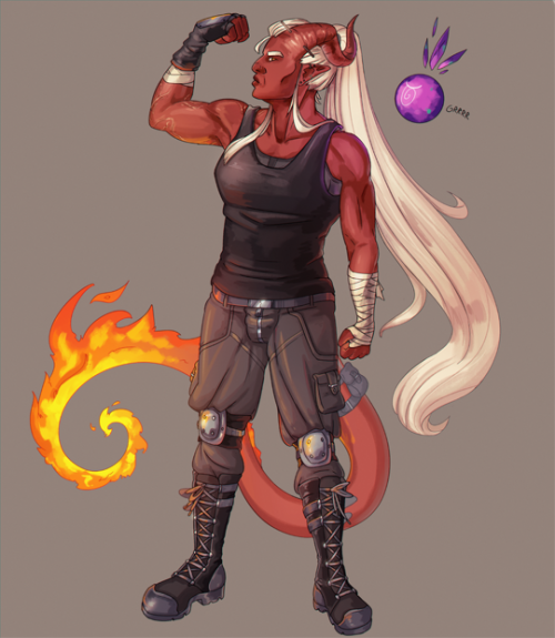  Time for an outfit design for my character, Yxala! She’s my tiefling paladin/warlock/sorcerer