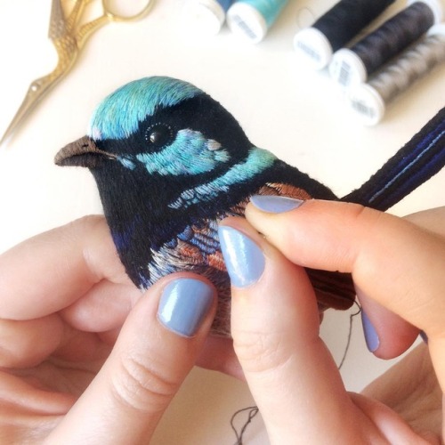 sosuperawesome:Embroidered Bird Brooches Paulina Bartnik on Etsy See our #Etsy or #Embroidery tags