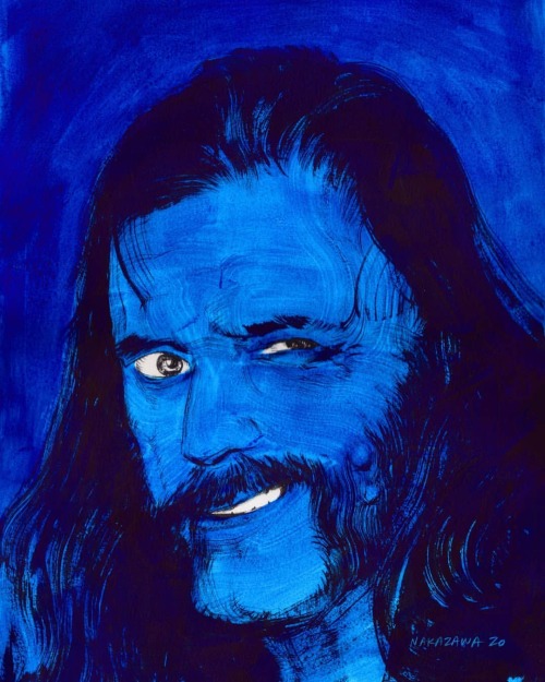 “I Don’t Wanna Live Forever”. Lemmy in blue. 12&quot;×16&quot; ink a