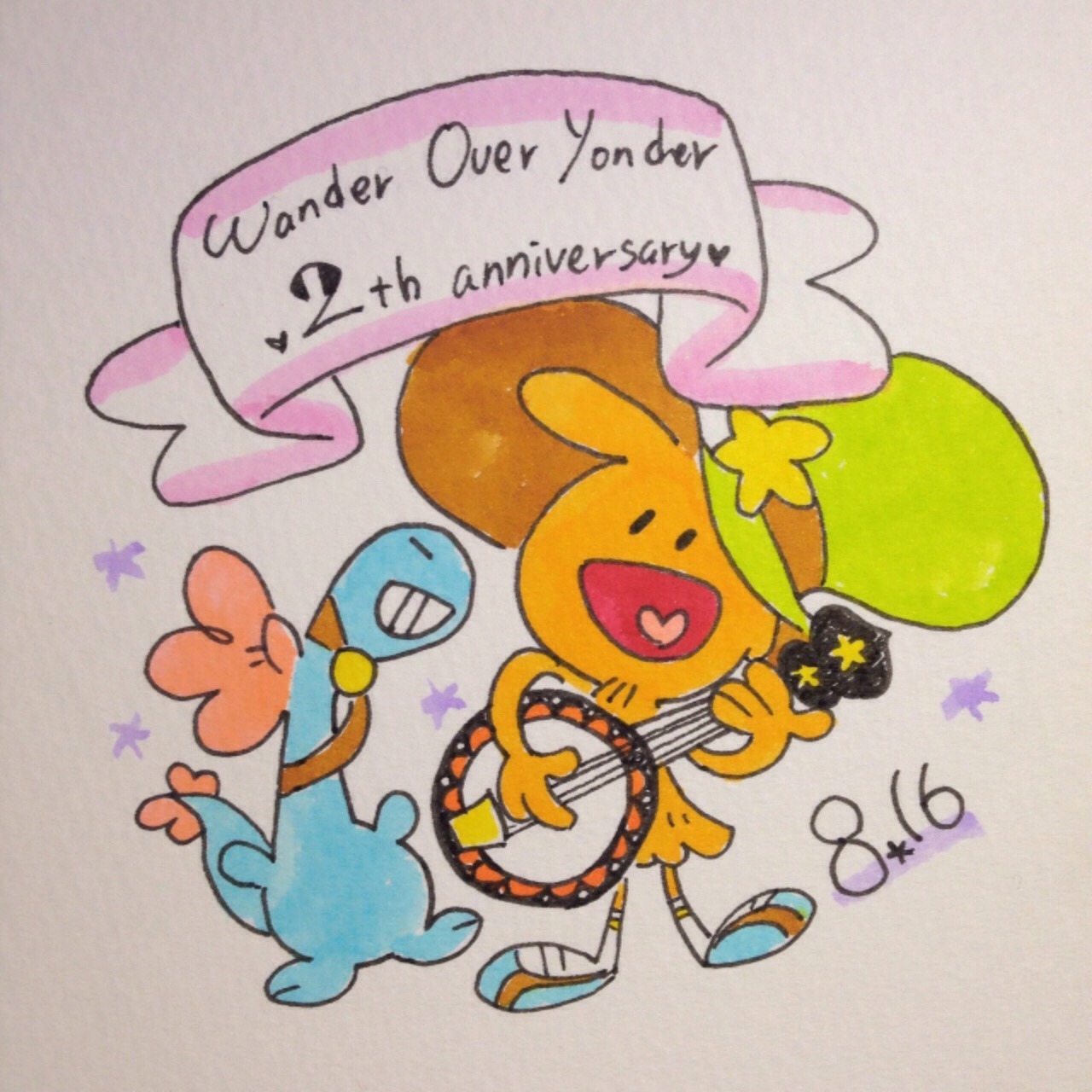 cerise-the-traveling-artist:  muyuco355:  happy anniversary ♬  HAPPY TWO YEARS
