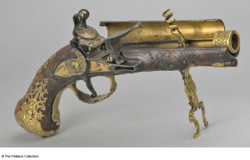 Flintlock tinderlighter crafted by Felix Meier of Vienna, circa 1740.Currently on display at the Wal