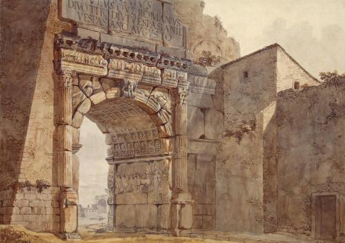 illuminate-eliminate:Arch of Titus in Rome by Charles-Louis Clérisseau