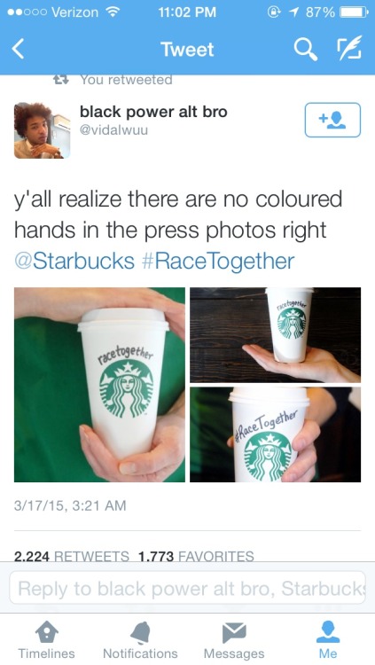 onlyblackgirl:No one is buying Starbucks “Race Together” bullshit. 