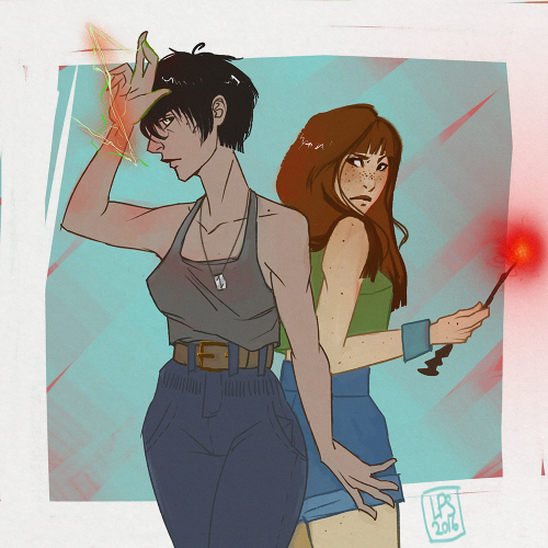 fem!Harry and Ginny I think fem!Harry isn’t feminine - she’s a tomboy. 