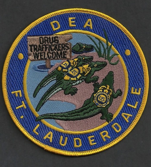 70sscifiart:From the ’70s to the ’90s, a myriad of DEA and other federal units created their own patches in the world’s trippiest example of “knowing your enemy.” And yes, one of them depicts the grim reaper snorting cocaine while sitting