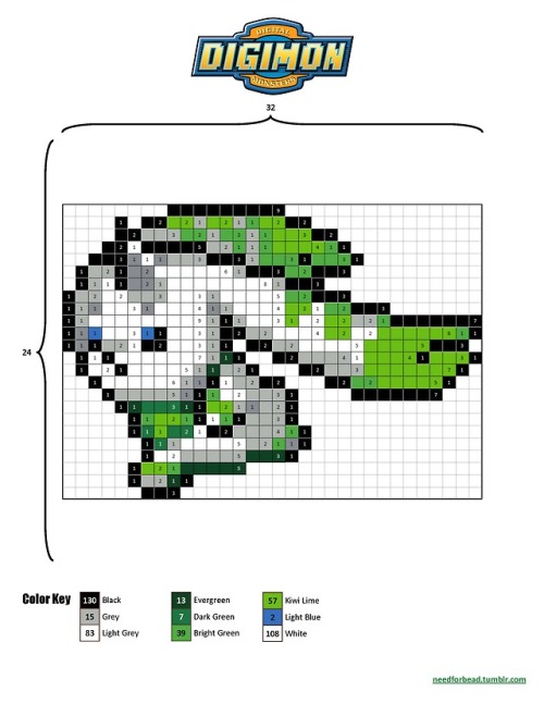 Digimon:   TerriermonDigimon is owned by Saban, Toei Animation, and Bandai.Find more Digimon perler 