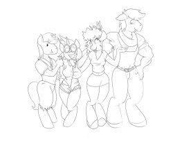 I&rsquo;ve been working on a sequel to this (SFW aside from cussing) fic for awhile now. Here&rsquo;s Big Mac and a few of his close friends once they enter high school. (The fic in question doesn&rsquo;t portray the characters as anthro, but I felt