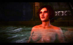 xpsfm:  Triss nude tribute (1 of 2).Same procedure as with my Dragon Age tribute. I retouched some screenshots.Did my second W2 playthrough with a nude patch activated because I’m a perv. That was already a few years ago. Now I’m even more of a perv.