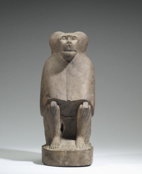 Baboon Mummy Coffinca. 380-30 BC (Late Period-Greco-Roman) WoodIn the shape of a baboon, this coffin