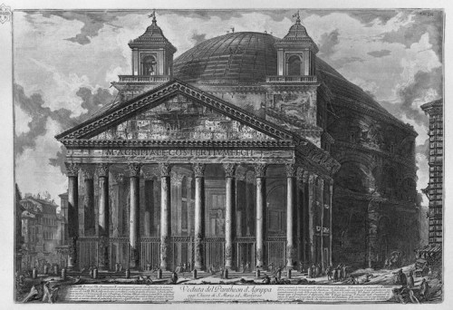 giovanni-battista-piranesi:View of the Pantheon of Agrippa, Giovanni Battista Piranesi