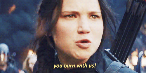 radicalrascality:  krxs10:    “You can torture us and bomb us and burn our districts to the ground, but do you see that? Fire is catching! and if we burn, you burn with is!”  -MockingJay#BaltimoreUprising #BlackLivesMatter  Please note how every
