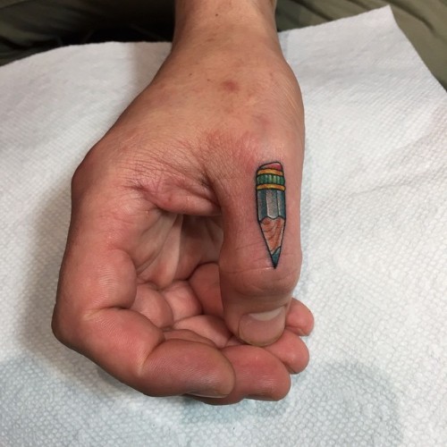 capturedtattoo:  “It’s not how big your pencil is, it’s how you write your name” - Dave Mustaine. (Megadeth) (at Captured Tattoo) 