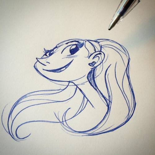 Happy Hannah #sketch #sketchbook #doodle #pinup #happyhair