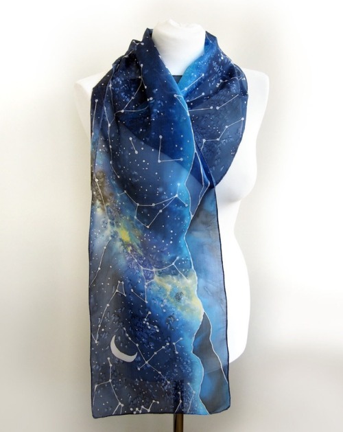 sosuperawesome:Hand Painted Silk ScarvesMinkuLUL on EtsySee our #Etsy or #Scarves tags