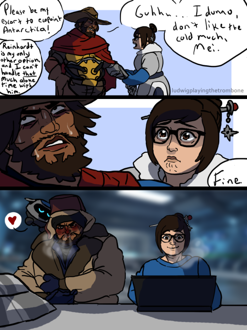 ludwigplayingthetrombone:



McCree just can’t stand for sad lesbians. how could he say no?? Need more mccree mei friends content #overwatch