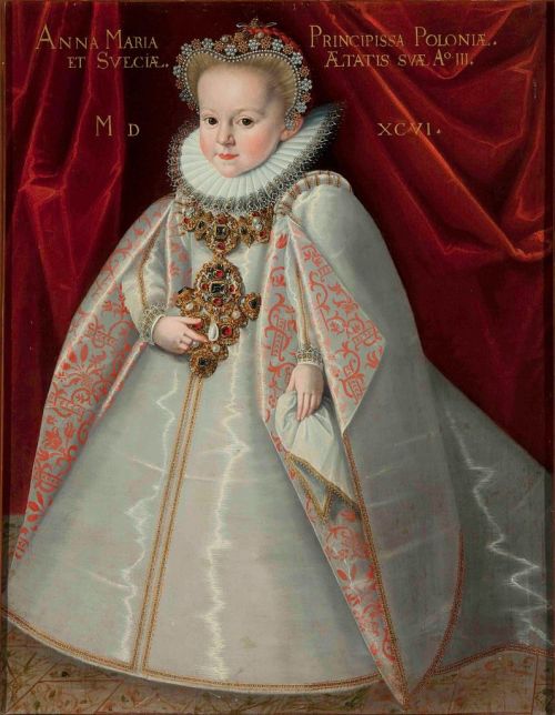 Portrait of Polish Crown Princess Anna Maria Vasa by Martin Kober, 1596