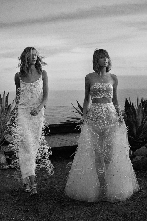 senyahearts:Taylor Swift & Karlie Kloss in “On The Road” for Vogue US, March 2015Photographed by