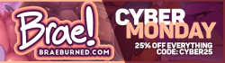 Oh shit it’s Cyber MondayUh uhI’m super busy prepping for MFF (SEE Y’ALL THERE!!!) so my stores a mess, but here’s a discount code for today only! go nuts!! http://braeburned.bigcartel.com/