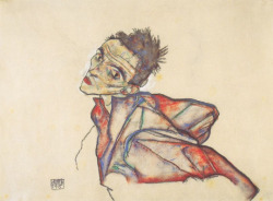 artimportant:  Egon Schiele - Self portrait, 1915 