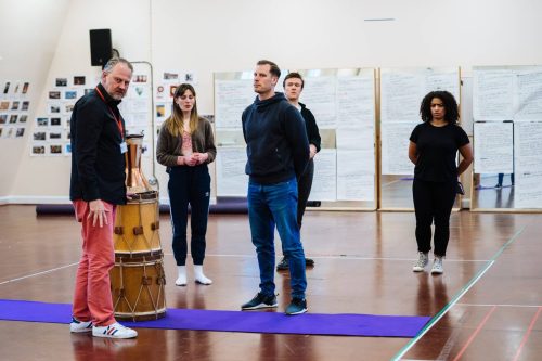 Julius Caesar rehearsal pics &copy; Helen MurrayAnna Crichlow as BrutusCharlotte Bate as Cassius