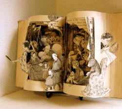 red-lipstick:  Raidersofthelostart aka Susan Hoerth - 1: The Land of Fairy Tales constructed from a book called Fairy Land dated 1923  2: Grimm’s Fairy Tales Altered Antique book Pop Up style  3: Repurposed Antique Altered Children’s Book Beauty