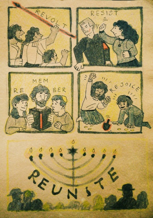 petty-petty-petty-petty:here’s my small festive drawing for Chanukkah. i hope you’re all