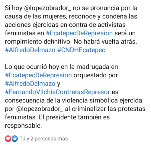 GUARDIA NACIONAL REPRENDE A FEMINISTAS MEXICANAS DE ECATEPEC QUE SOSTENIAN UNA PROTESTA EN LA CNDH POR