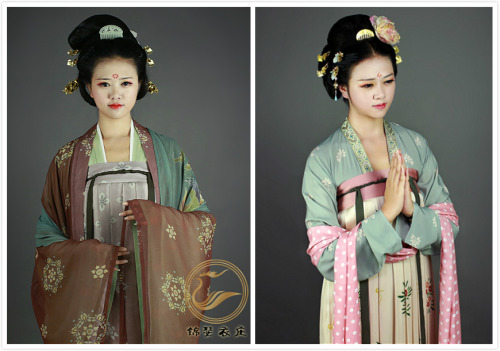 changan-moon:Chinese hanfu collection in Tang dynasty style, both half and whole length, by 锦瑟衣庄. Th