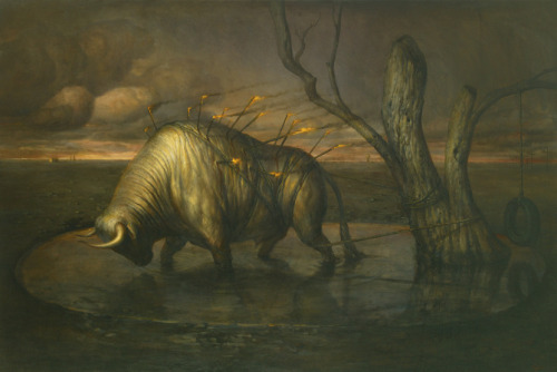 contemporary-artist-gallery: Martin Wittfooth Sebastian 2011 48 x 72 in Oil on Canvas