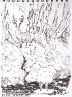 Inktober #22 Forest Spirit I Like Inking Nature Stuff