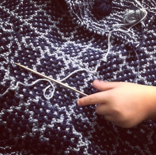 Mosaic Blanket in progress from Purl Soho