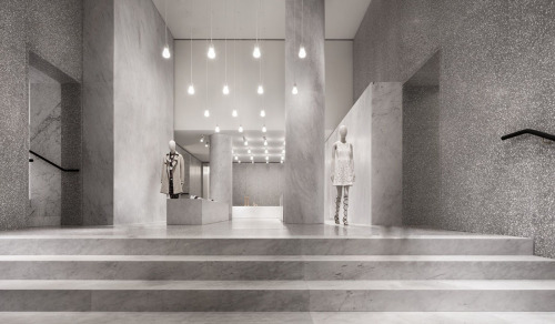 {David Chipperfield’s design for Valentino’s flagship store in Rome, continues the same vernacular a