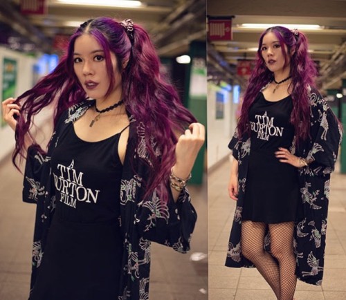 Outfit snaps while waiting for the NY subway ✊ Been keeping my hair color fresh with @overtonecolor 