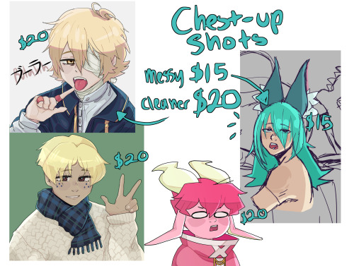 Wow! Would you look at those prices! Decent right?All commissions are colored. (First additional cha