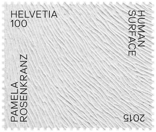 Stamp design for Swiss Post by Pamela Rosenkranz in relation to the 56th international art exhibiti