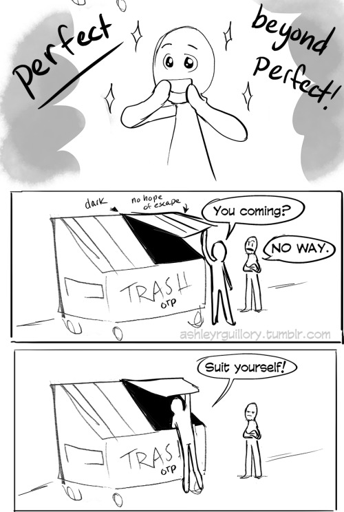 ashleyrguillory: A quick comic for when you ship trash…. and you suck your friend into it too