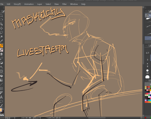 https://www.twitch.tv/garlictoenailsworking for the next few hours on a commission. Drawing Aizawa S