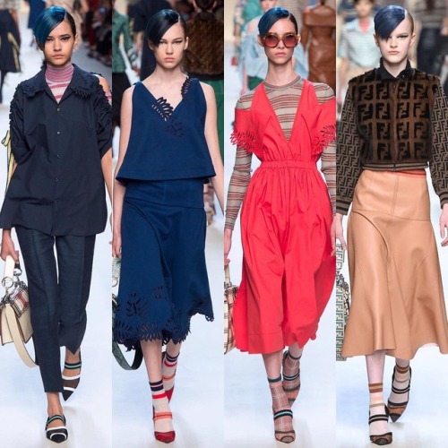 fordmodels:#FORDmodels’ #FernandaOliveira, #LexHerl, #SophieMartynova & #HannahMotler walk @fendi #FendiSS18 with styling by #CharlotteStockdale, makeup by #PeterPhillips, hair by #SamMcknight & cast by #PiergiorgioDelMoro