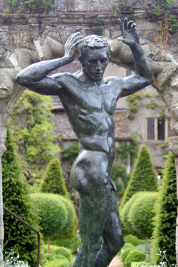 cervo1:  Bronze sculpture of male figure at Abbey House Gardens, Malmesbury 