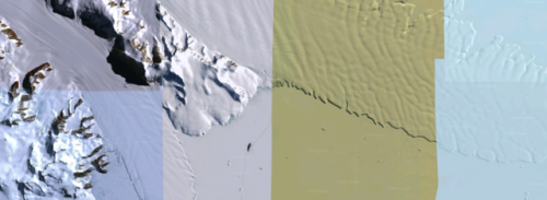 The beauty of Google Earth glitches.Place: Antarctica