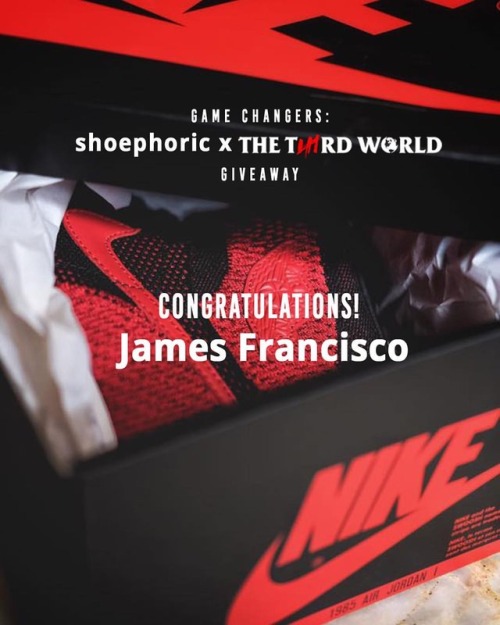 Congrats to James Francisco! The lucky winner of our Air Jordan 1 Flyknit! We’ll be having our