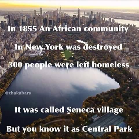 thesweetishthuggishbone:
“kaiiwooo:
“i-will-call-you-thiquesawsebawse:
“jessehimself:
“themoorhouseproject:
Seneca Village existed from 1825 through 1857. It was located between 82nd and 89th Streets and Seventh and Eighth Avenues. Today, this area...