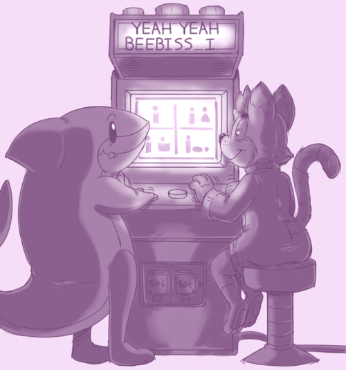 sketch trade for @supahstickfoxcopied/reffed/whatever the arcade cab from this photo